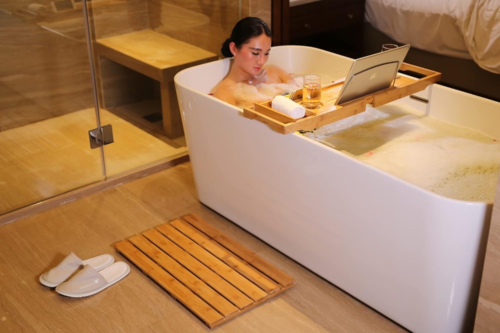 Natural Bamboo Bath Mat, 26x15 - Bamboo Bath Mat review and price