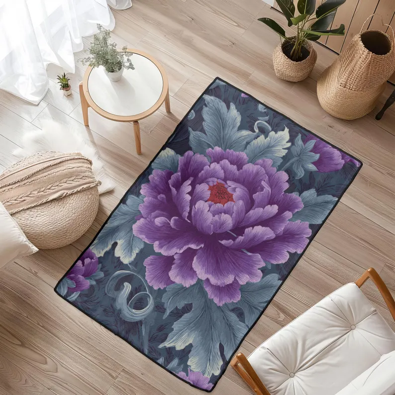 Plant Flower Carpet Rose Peony - Bamboo Bath Mat review and price