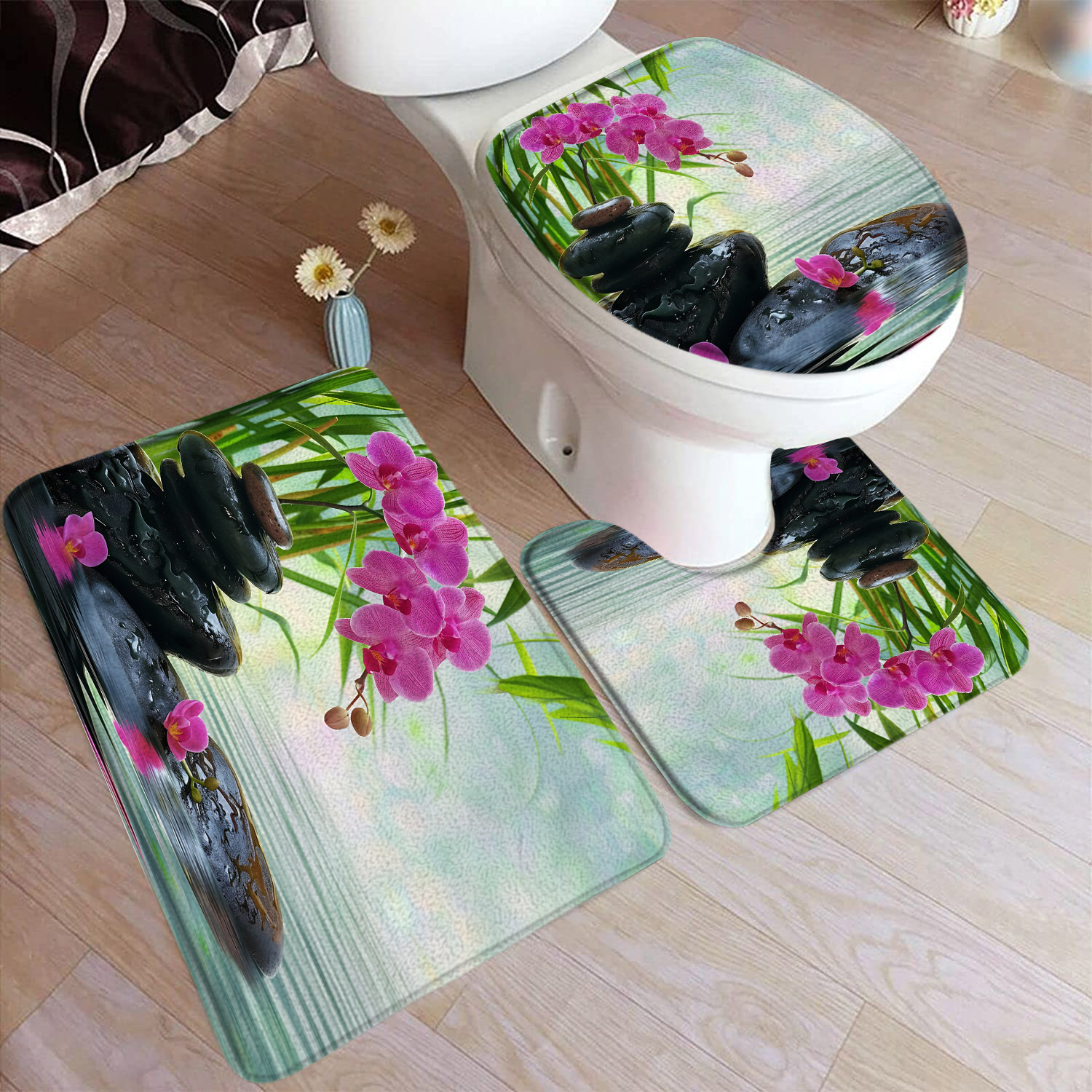 Zen Bath Mat Set Purple Orchid - Bamboo Bath Mat review and price