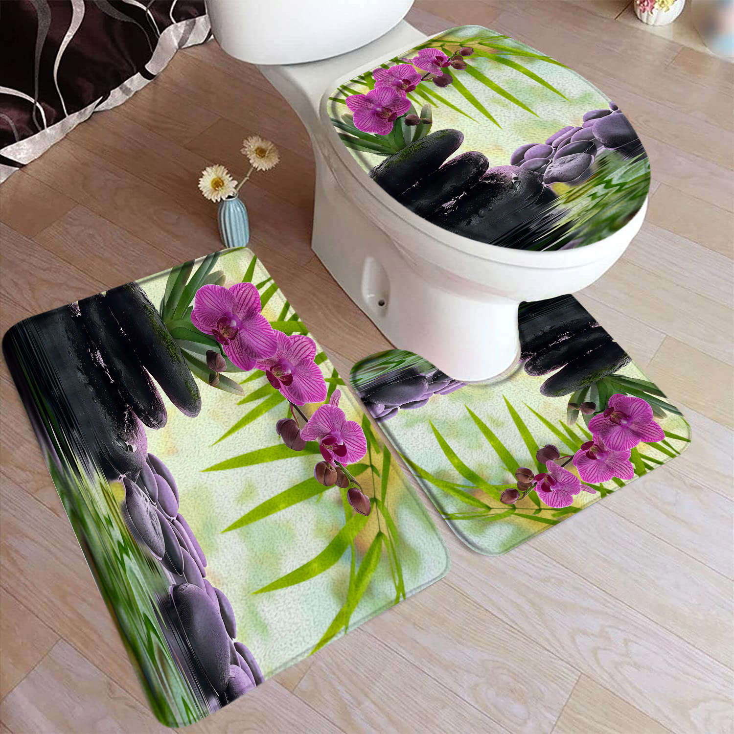 Zen Bath Mat Set Purple Orchid - Bamboo Bath Mat review and price