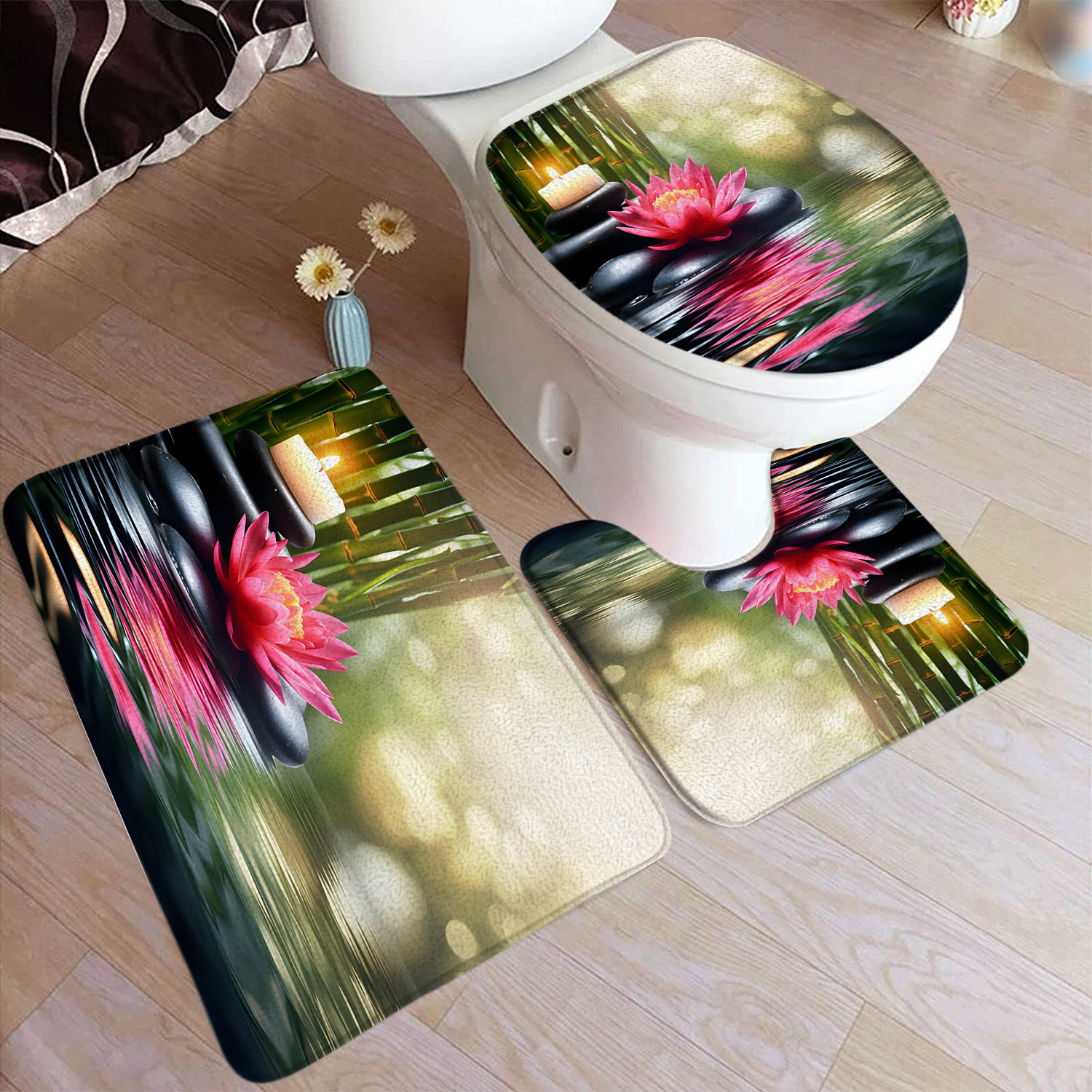 Zen Bath Mat Set Purple Orchid - Bamboo Bath Mat review and price