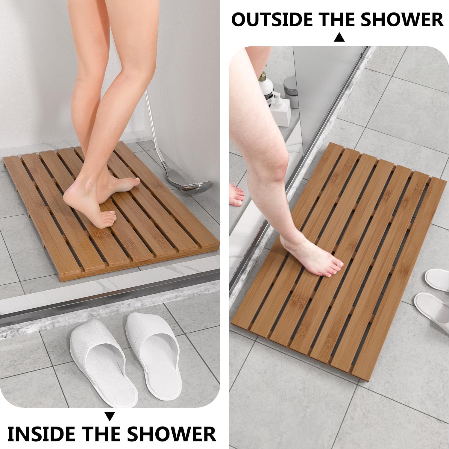 Non-Slip Waterproof Wooden Bam - Bamboo Bath Mat review and price